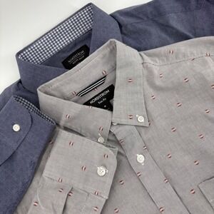 Nordstrom‎ Mens Shop Non Iron Trim Fit Dress Shirts Lot of 2 Size M